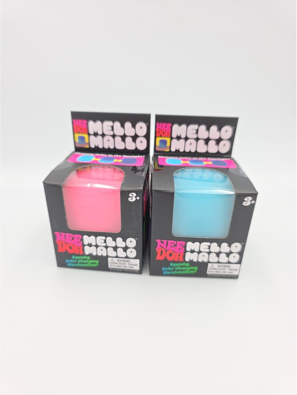 Nee Doh Mello Mallo Color-Changing Squishy Marshmallow Toy 2 Pack Pink/Blue